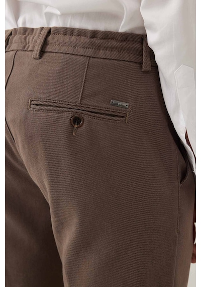 Erkek Haki Yeşil Regular Fit Jogger Yan Cep Kanvas Pantolon