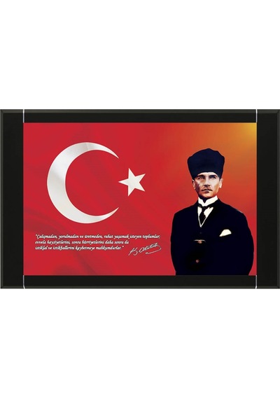 100X150 Cm Grt6 Atatürk Resimli Makam Panosu - Makam Arkalığı