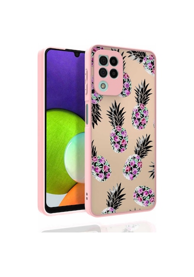 Zore Samsung Galaxy Uyumlu M32 Kılıf Desenli Kamera Korumalı Parlak Omsy Nora Kapak - No1