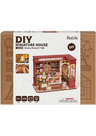 Rolife Dg168 Tatlı Dükkanı Honey Dessert Talk Dıy Minyatür Maket Model Seti Mini Dollhouse 3d Model Kit Detaylı Dekoratif Hobi Seti 3d Puzzle Tiny House