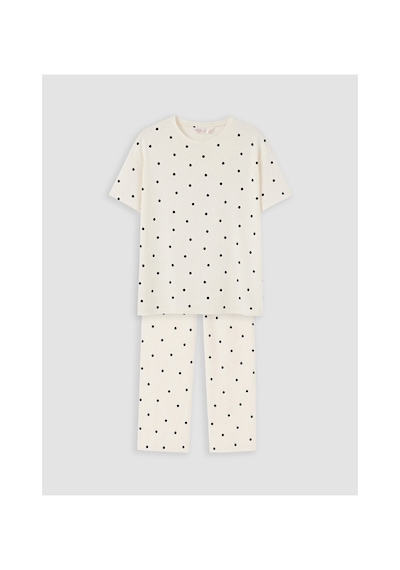 Lcw Dream Ekru Puantiyeli Kadın Pijama Takımı