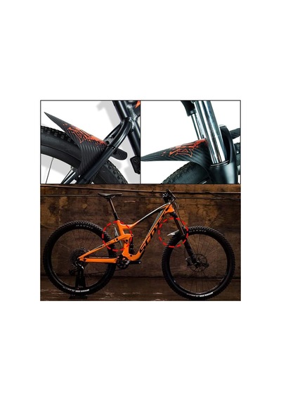 Wake Mtb Bisiklet Çamurluk Trekking Ön Veya Arkaya Takılabilir 4 Adet Cırt Kelepçe Hediyeli Laid Back Siyah - Gri