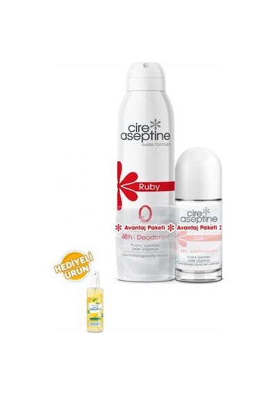 Cire Aseptine Ruby Deodorant 150ml+soft Rollon 60ml Avantaj Paketi
