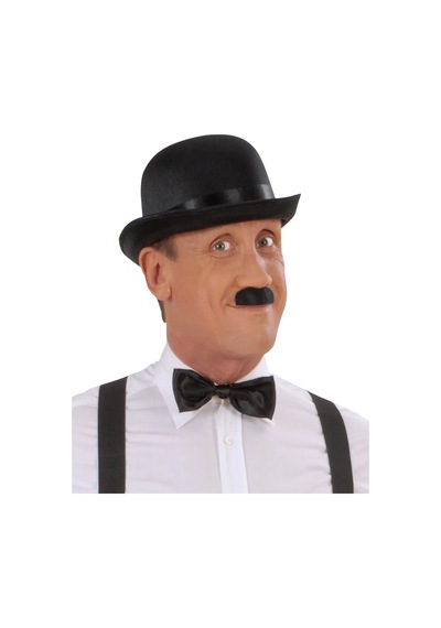 Charlie Chaplin Stil Yetişkin Şapkası Siyah Melon Parti Şapkası Standart