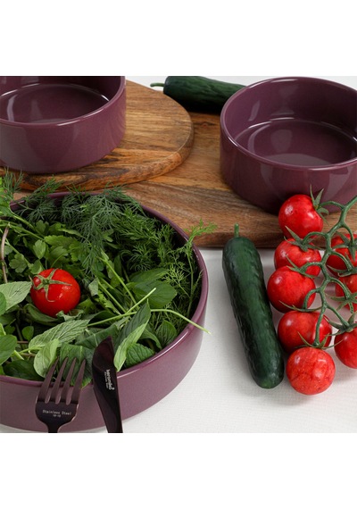 Keramika Mor Stackable Salata/Çerez Seti 3 Parça