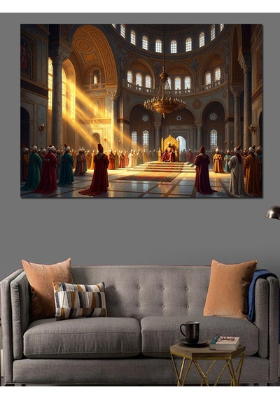 Gün Işığı Altında Tarihi Katedral Dekoratif Kanvas - Mdf Ahşap Tablo