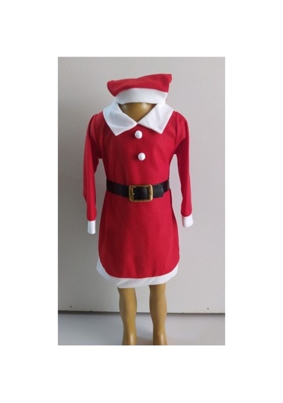 Pembecin Kız Çocuk Noel Baba Kostümü Yılbaşı Kostümü Kırmızı