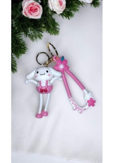 3d Büyük Boy Sevimli Cinnamoroll Anahtarlık / Çanta Süsü