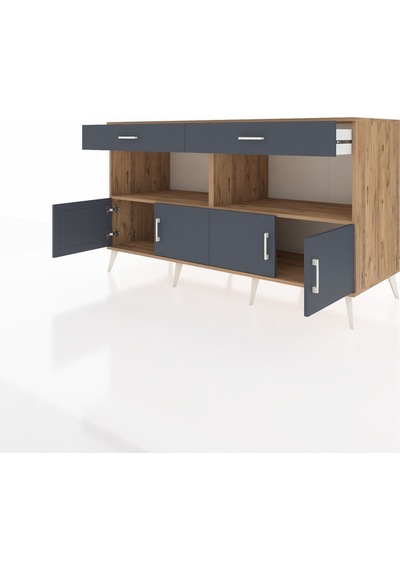 Kronos Konsol 2 Raflı 2 Çekmeceli 4 Kapaklı 176x59x99 Çam-antrasi Çam-antrasit Kronos Konsol 2 Raflı 2 Çekmeceli 4 Kapaklı 176x59x99 Çam-antrasi Çam-antrasit