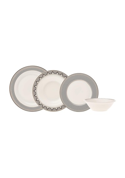 Elegance Globe 24 Parça 6 Kişilik Yemek Takımı Açık Gri