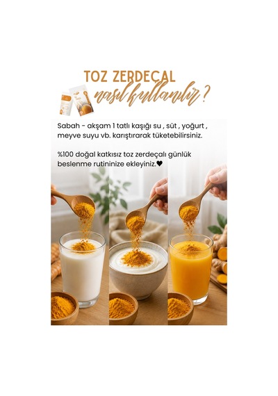 Toz Zerdeçal Doğal , Katkısız 250g Anne Elinden Sofranıza