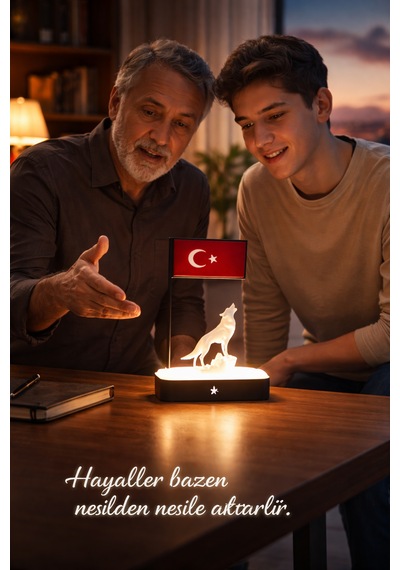 Türkiye Bayrak Dekoru Kişiselleştirilebilir Led Tabanlı Masa Üstü Manifest Hediyelik Ofis Ev Dekoru 3d Baskı Özel Tasarım 1