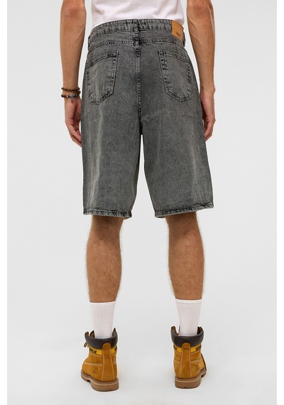 Vamos Oversize Bermuda Denim Şort 40-285 Gri