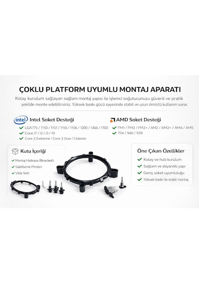 Aktuf Ak2x Rainbow 2 Bakır Borulu 105 Tdp Amd/intel Kule Tipi Yüksek İşlemci Soğutucusu 90mm