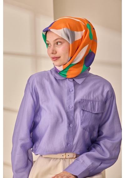 Silk Home Aura Eşarp 140001-17 Mor, Eflatun, Gri, Beyaz,turuncu, Yeşil