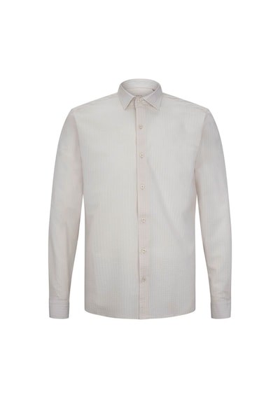 Hatemoğlu Ekru Comfort Fit 100% Pamuk Slim Yaka Uzun Kollu Spor Gömlek 35856 4112494