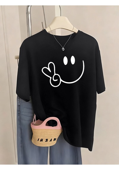 Noıssey Urban Pop Graphic Kadın Tişört Koleksiyonukod 5449 Siyah