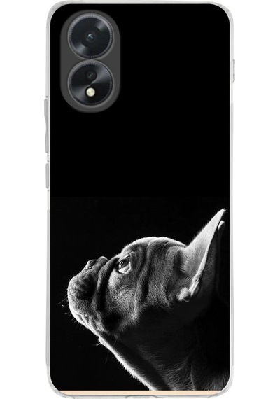 Oppo A38 İle Uyumlu Köpek 1 Baskılı Kamera Korumalı Şeffaf Kılıf Şeffaf