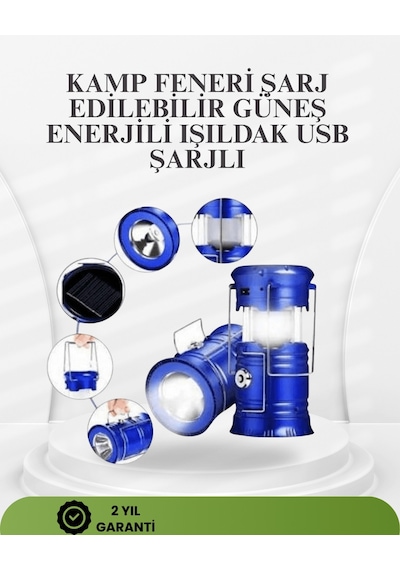 Güneş Enerjili Katlanabilir Kızaklı Kamp Feneri Usb Şarjlı, Çok Yönlü Ve Dayanıklı Tasarım Çok Renkli 88478621