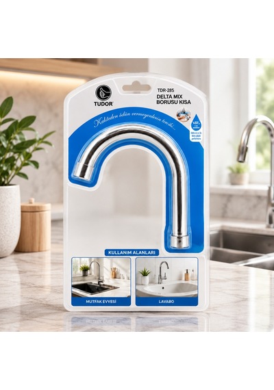 Kısa Evye-lavabo Batarya Borusu Krom, Süzgeçli Uç Diğer