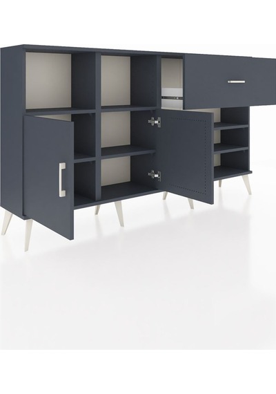 Arges Konsol 6 Raflı Tek Çekmeceli 2 Kapaklı 176x30x99 Antrasit-antrasit Antrasit - Antrasit Arges Konsol 6 Raflı Tek Çekmeceli 2 Kapaklı 176x30x99 Antrasit-antrasit Antrasit - Antrasit