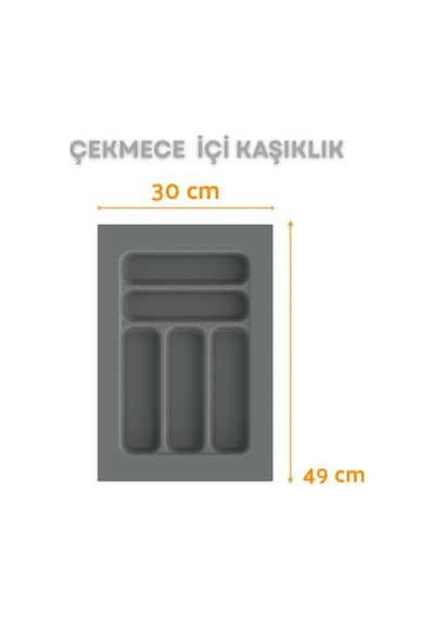 Çekmece Içi Kaşıklık Kepçelik Düzenleyici 30x49 Cm 23,5x40 Cm Kadar Kesilebilir Gri