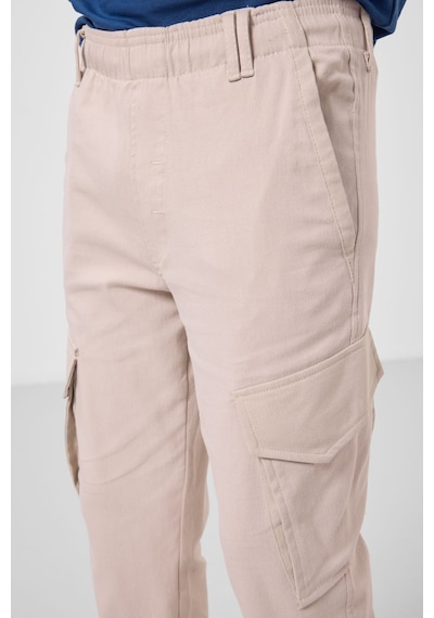 Tommy Life Taş Standart Fit Dokuma Hafif Esnek Chino Erkek Çocuk Pantolon - 11271 Taş