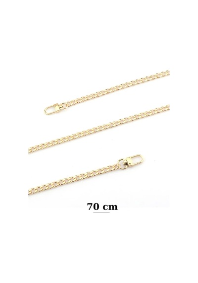 70cm Gold Asma Kilit Halkalı Metal Zincir Çanta Askısı - Çanta Beyaz