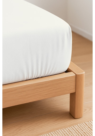 Purecomfort %100 Pamuk Ranforce Çift Kişilik Lastikli Çarşaf 160x200 Beyaz Ekru