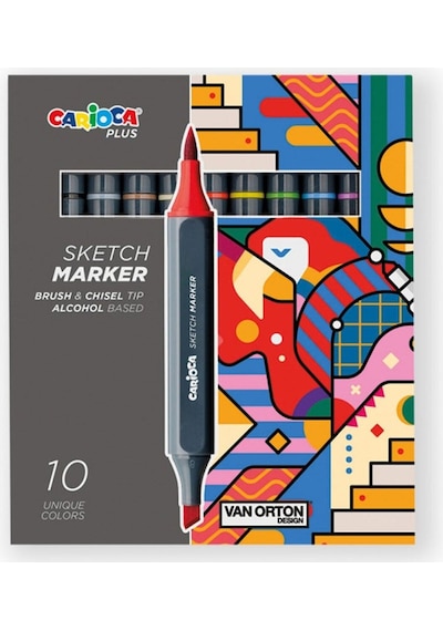 Plus Sketch Marker Çift Taraflı Çizim Kalemi 10 Renk 45241