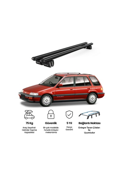 Pençe Honda Civic Shuttle 1988-1994 Uyumlu Siyah Ara Atkı Port Bagaj Tavan Barı