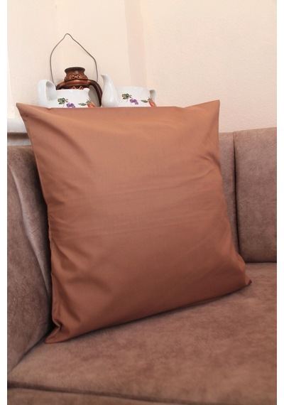 Kahverengi Premium %100 Pamuklu Fermuarsız Kırlent Kılıfı 43x43cm