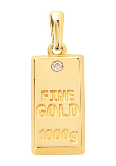 14 Ayar Altın Külçe Fine Gold Kolye Ucu 0,90 Gr-6637 Altın
