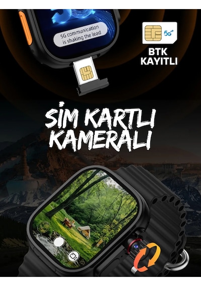 Wearfitpro Hw Ultra 3 Call Btk Sim Kartlı Kameralı Yapay Zeka Android Amoled Ekran Akıllı Saat