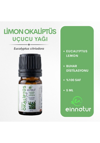 Limon Okaliptüs Uçucu Yağı, Eucalyptus Citriodora, 5 Ml, %100 Saf, Essential Oil Ökaliptus