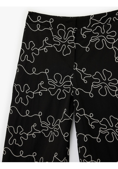 Koton Pamuklu Cepli Yüksek Bel Geniş Paça Çiçekli Poplin Pantolon Siyah Desenli 6sak40164uw Siyah Desenli Koton Pamuklu Cepli Yüksek Bel Geniş Paça Çiçekli Poplin Pantolon Siyah Desenli 6sak40164uw Siyah Desenli