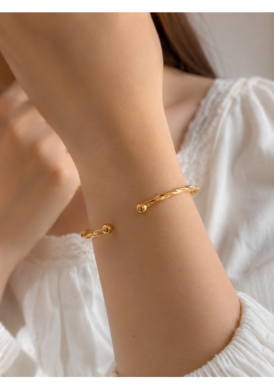 Twist Gold Açık Uçlu Bileklik Altın