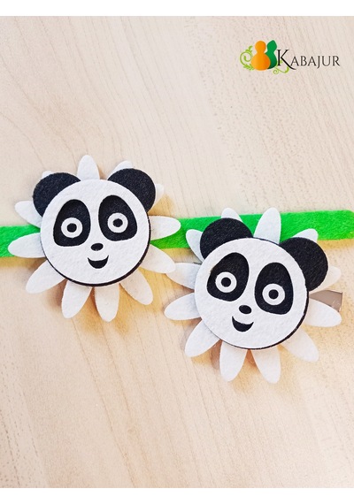 Çiçek Çerçeveli Panda Keçe Dikiş Hobi Seti Çocuklar İçin Dıy El İşi Aktivite Kiti Bileklik Toka