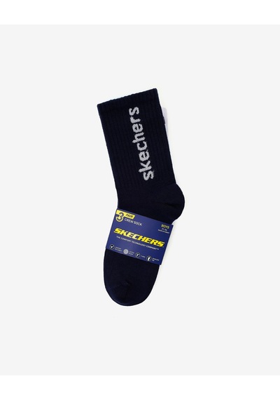 Skechers 3'lü Paket Funny Script Uzun Çorap Büyük Erkek Çocuk Lacivert-mavi-beyaz Sk2520126-3474