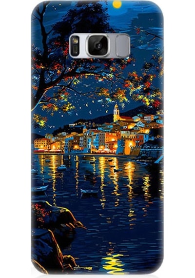 Samsung Galaxy S8 Uyumlu Gece Işıkları Desenli Silikon Kılıf