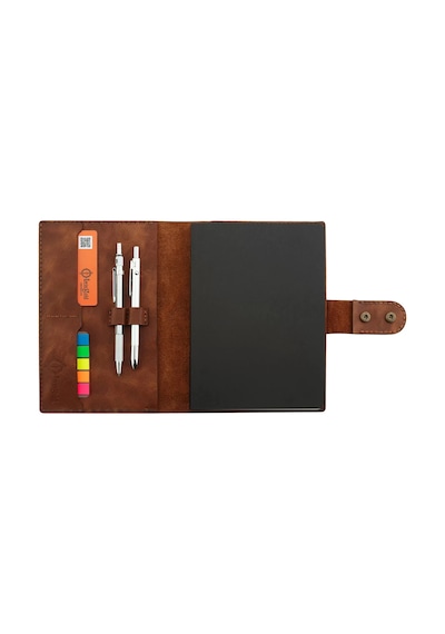 A5 Defter Ve Ajanda Kılıfı - %100 Rainbow Deri - Ko10001 - Kahverengi Kahverengi
