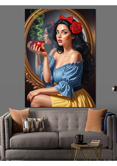 Ahşap Tablo Zehirli Elmalı Yetişkin Snowwhite Dekoratif Tablolar