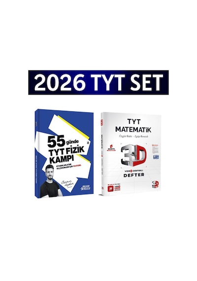 2026 Tyt 55 Günde Fizik Kampı Özcan Aykın+ Tyt Matematik Video Destek Defteri 3d Yayınları