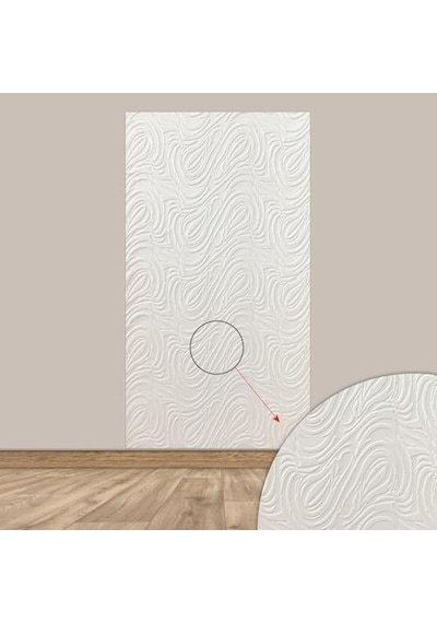 Tink 3d Kendinden Yapışkanlı Duvar Kağıdı Yeni Nesil Akustik Keçe Panel Dalgalı Desen 52x98 Cm Beyaz, 10 Adet 5 M²