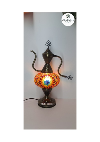 El Yapımı Otantik Mozaik İbrik/abajur Büyük Camlı Kırmızı - 820079750 Kırmızı