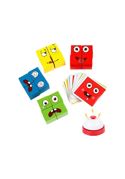 Montessori Eğitici Rubik Emoji Bulmaca Zeka Kutu Oyunu El Becerisi Ve Görsel Zeka Geliştirici Oyun