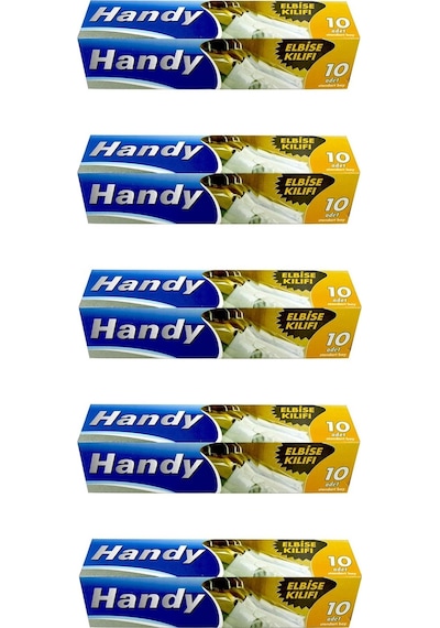 Handy Vakumsuz Şeffaf Giyisi Elbise Ceket Mont Askı Kılıfı Poşeti Torbası - 10 Adetlik 5 Kutu