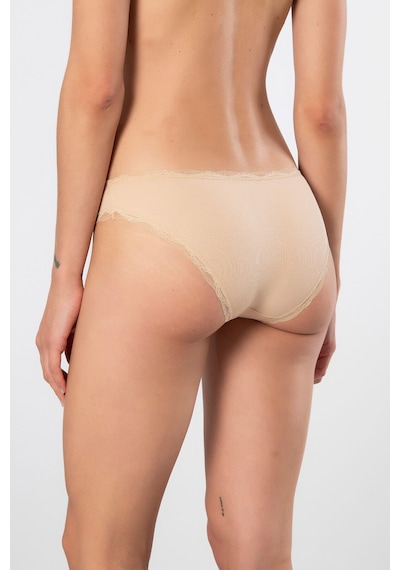 Türen Kadın Likralı Ribana Dantelli Bikini Külot 2'li Paket 928/ten Ten