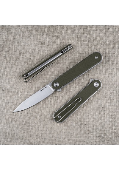Real Steel Iris Flipper Mikarta Sap 12c27 Çelik Kamp Çakısı 8061ag Kum