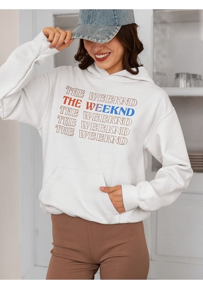 Sevbano Tasarım The Weeknd 103.5 Dawn Fm Yazılı Unisex Oversize Rapper Ho Beyaz